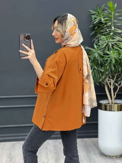 مانتو لینن جیب پیله بغل دو دکمه