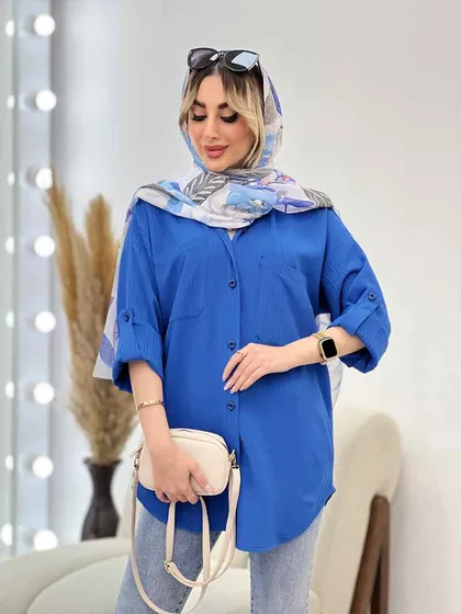 شومیز کراش آستین بند دار