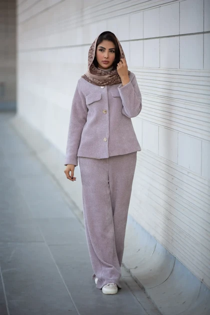 پالتو لمزور بیسکوییتی دکمه نما