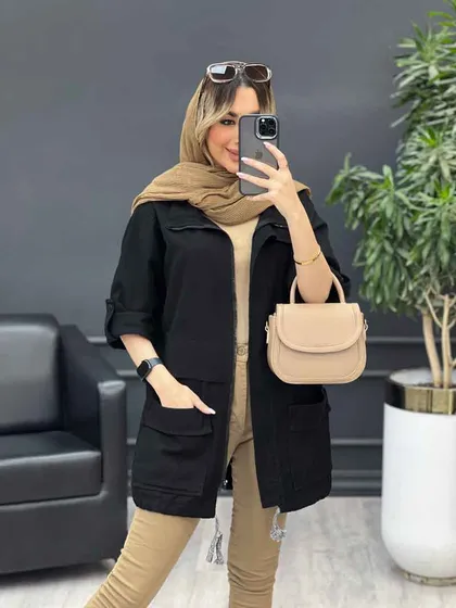 مانتو جلو زیپ پایین گت