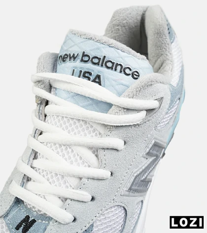 کفش کتانی مردانه و زنانه طوسی سفید آبی NEW BALANCE 990 مدل 8747
