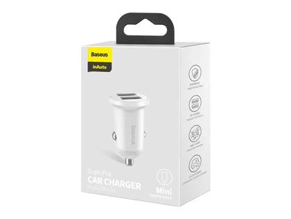 شارژر فندکی فست شارژ ماشین 24 وات بیسوس CCALLP-01/02