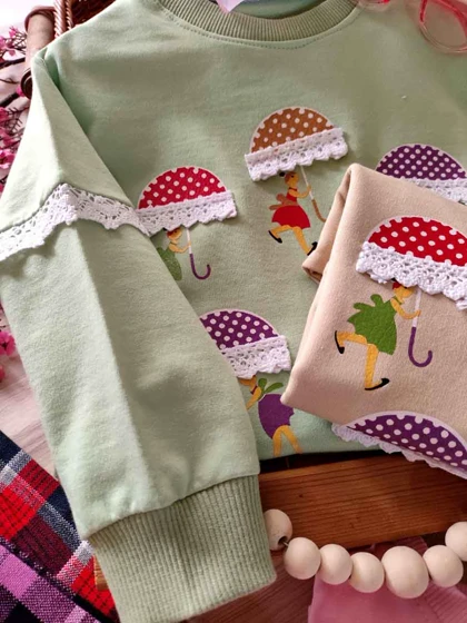 بلوز دامن دخترانه مدل چتر