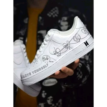 کفش اسپرت کاستوم کتانی ایرفورس air force طرح bts نایک nike کد 162440