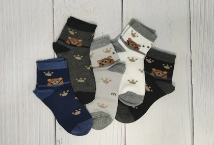 جوراب بچه گانه نیم ساق خرسی سایز 3