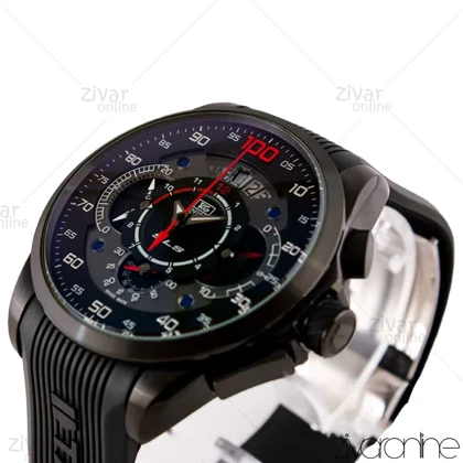 ساعت تگ هویر مرسدس بنز مردانه بند رابر تمام مشکی 103224