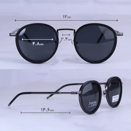 عینک آفتابی ماتریکس فریم گرد تمام مشکی P 1916/2