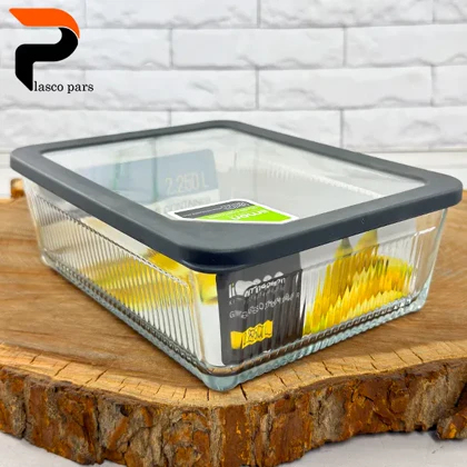 ظرف شیشه ای 2.25 شیاردار لیمون