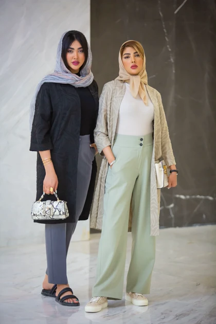 مانتو ژاکارد جیب هلال