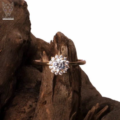 انگشتر گل الماس طلایی ژوپینگ