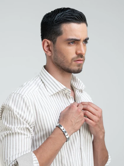 ام کی کالکشن پیراهن آستین بلند mk-1683-cream