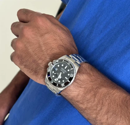 ساعت رولکس سابمارینر مردانه نقره ای صفحه مشکی Rolex Submariner