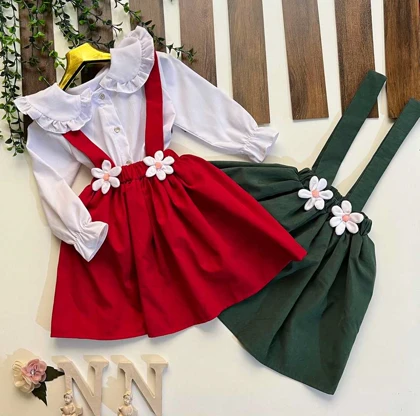 بلوز دامن یلدایی دوگل فانتزی بچه گانه