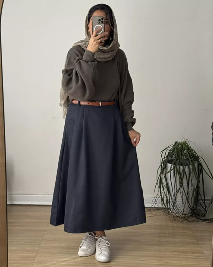 دامن پشمی نیلوفر