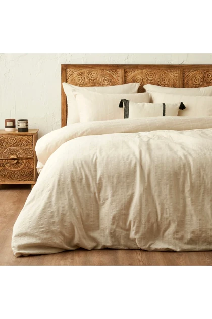 سرویس روتختی دو نفره Bella Maison مدل Harvey پنبه - بژ