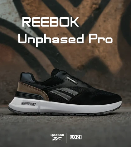 کفش کتانی مشکی طوسی REEBOK Unphased Pro مدل 4862