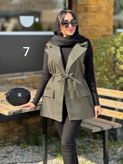 ژیله دو جیب پاکتی کمردار
