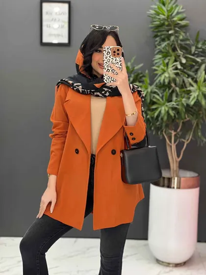 مانتو لینن دودکمه مدل آیریس