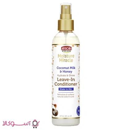 اسپری آبرسان موی فر افریکن پراید مدل coconut milk & honey حجم 237 میل