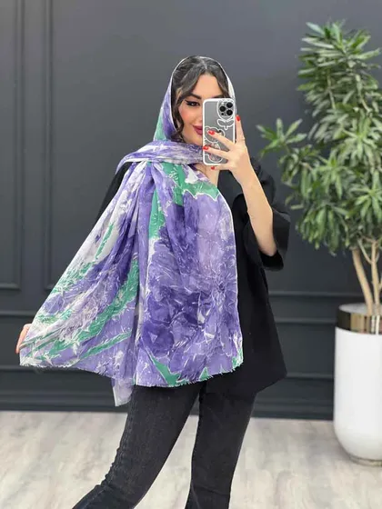 شال آبرنگی طرح گل