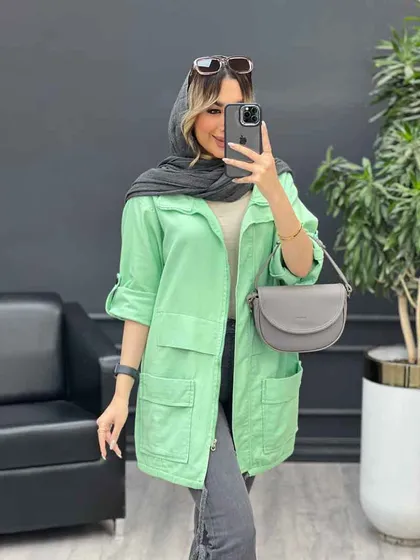 مانتو جلو زیپ پایین گت