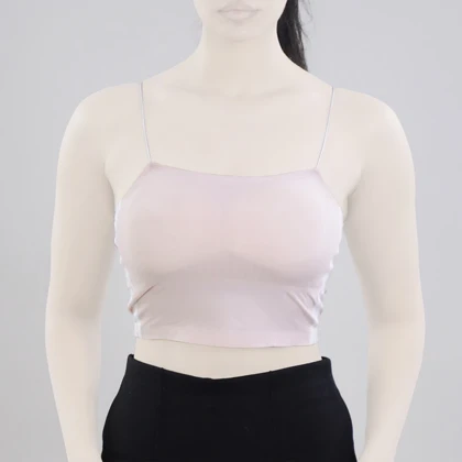 نیم‌تنه کاپ‌دار لیزری ورزشی زنانه مدل 5B0194 صورتی روشن
