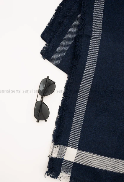 شال بافت موهری حاشیه‌دار کد1004703