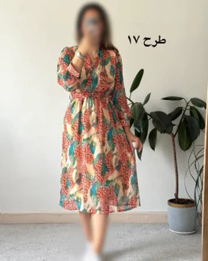 پیراهن حریر سرمه سری 15