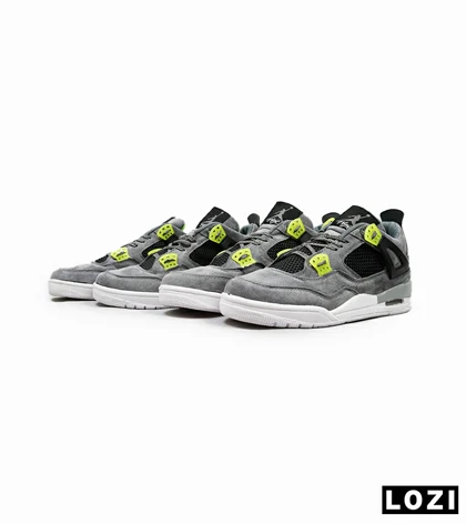 کتانی ساق‌دار مردانه طوسی مشکی سبز Nike air jordan 4