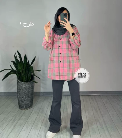 مانتو چهارخونه پنبه 2