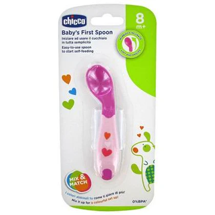 قاشق سر کج صورتی چیکو chicco