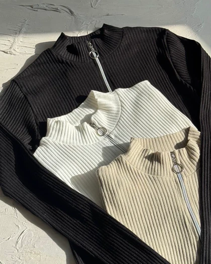 بلوز نیم زیپ راه پهن کد 1400178