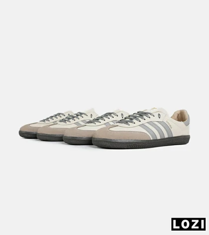کفش کتانی مردانه و زنانه کرم طوسی قهوه ای ADIDAS Samba