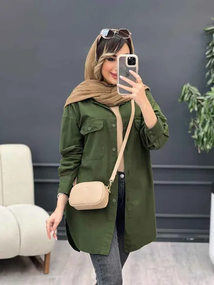 مانتو دو جیب پاکتی محنا