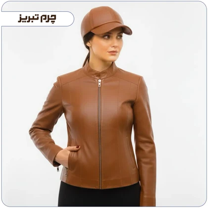 کاپشن چرم زنانه کوتاه مدل H1094N