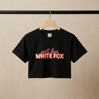 تیشرت و شلوارک زنانه طرح White Fox رنگ مشکی
