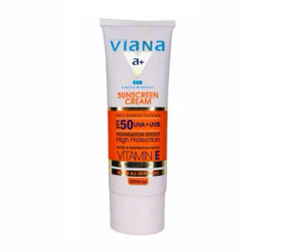 کرم ضدآفتاب رنگی ویانا SPF50 مدل 2 مناسب انواع پوست