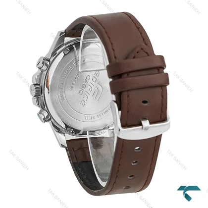ساعت کاسیو ادیفایس EFR303 مردانه سیلور سفید بند چرم Casio-7870-G