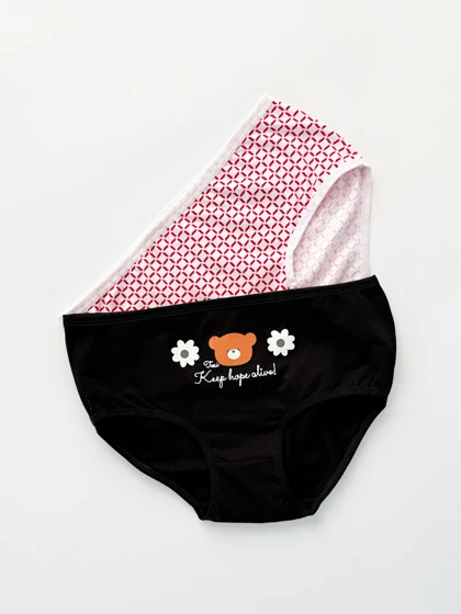 شورت اسلیپ نخ پنبه عروسکی طرح خرس و گل سون Seven