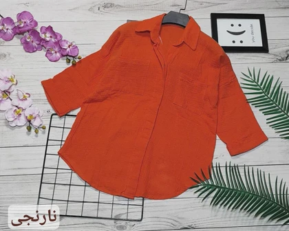 شومیز مانتویی پشت دکمه کد 20113