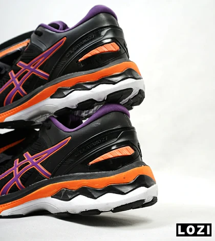 کتانی بزرگ پا مشکی بنفش نارنجی ASICS GEL-KAYANO 27
