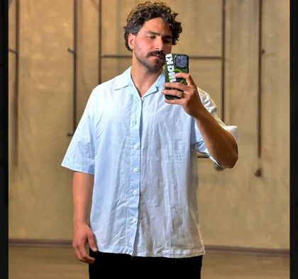 پیراهن لینن آستین کوتاه انگلیسی