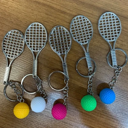 جاکلیدی و آویز کیف فلزی Tennis Ball Pendant طرح راکت تنیس