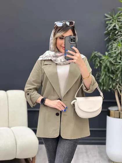 مانتو دو دکمه ثمین