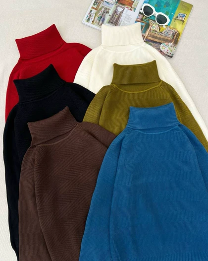 پلیور بافت یقه اسکی 6 رنگ کد 5269