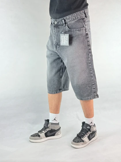 شلوارک جین مردانه ذغالی 169