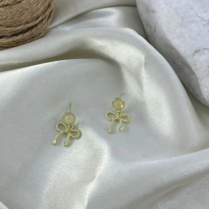 گوشواره زنانه مدل پاپیون طلایی