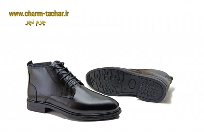 نیم بوت مردانه بندی بغل زیپ‌دار چرم طبیعی