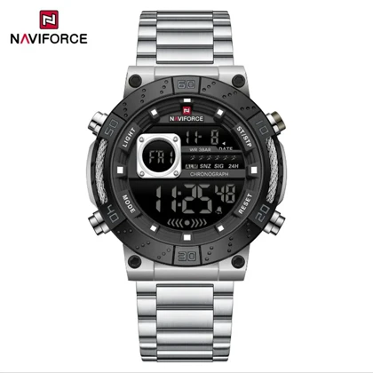 ساعت مچی مردانه نیوی فورس NF9241 سیلور بدنه مشکی مدل m-10415