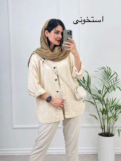 مانتو کتان جیب پایین آرنیکا